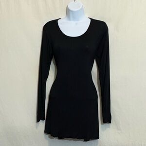 G-107 Goo Yoo Black Long Sleeve Pullover Blouse Size M‎